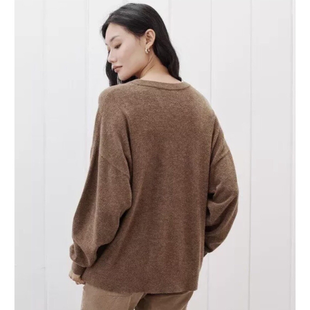 Jenni Kayne Marina Pullover Sweater Jumper Merino‎ Wool Brown Womens Size Large